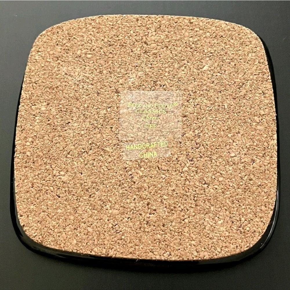 Fitz & Floyd "Cheers" Ceramic Set of 4 Coasters - Picture 3 of 6